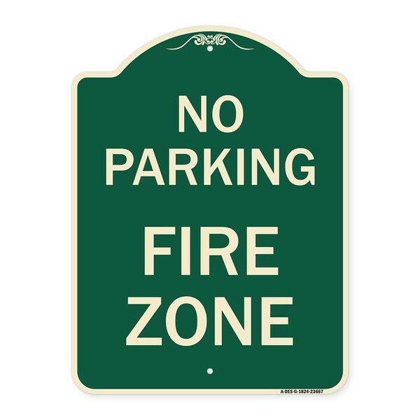 Signmission No Parking No Parking Fire Zone Heavy-Gauge Aluminum Architectural Sign, 24" x 18", G-1824-23667 A-DES-G-1824-23667 - main